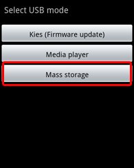 Mass storageを選択
