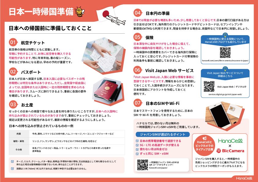 日本一時帰国準備ガイド 日本への帰国前に準備しておくこと